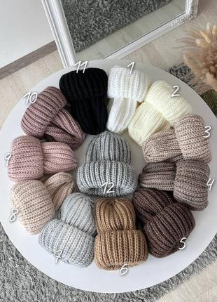 Шапка жіноча, крупна в'язка