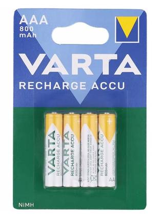 Акумулятори varta aaa (r3) нікель-металгідридний (nimh) 800 mah, набір із 4 штук