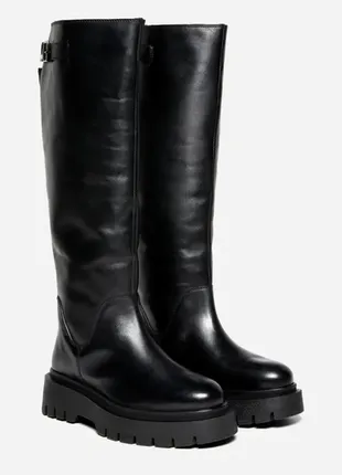Новые натуральные сапоги трубы sisley 36