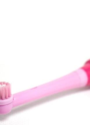 Електрична зубна щітка nevadent nkz 3 a1 рожева + подарунки (наклейки, футляр, батарейки, пісочний годинник)6 фото