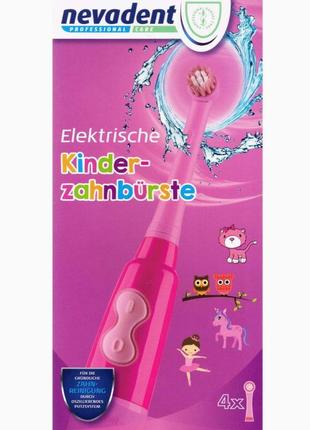 Електрична зубна щітка nevadent nkz 3 a1 рожева + подарунки (наклейки, футляр, батарейки, пісочний годинник)2 фото