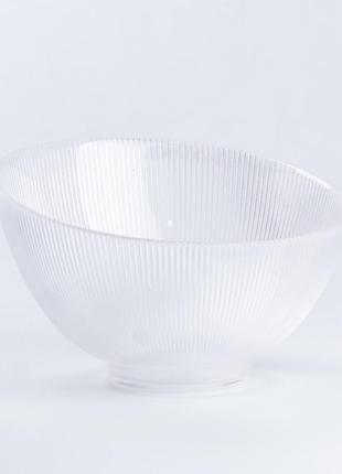 Сервировочная тарелка стеклянная прозрачная тарелка глубокая3 фото