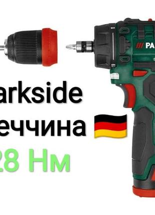 Акумуляторний шуруповерт із з'ємним патроном parkside pbsa 12 d4, 2 ач з німеччини