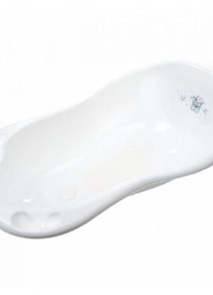 Ванна 100 см з пробкою і антиковзаючим килимком maltex bear bathtub 100 cm with plug and anti-slip mat 2138_60 white (білий)