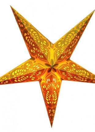 Світильник зірка картонна 5 променів yellow ganesh bm