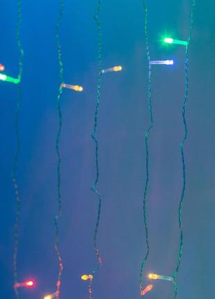 Гирлянда штора 2х2 м 240 led светодиодная медный провод 8 нитей8 фото
