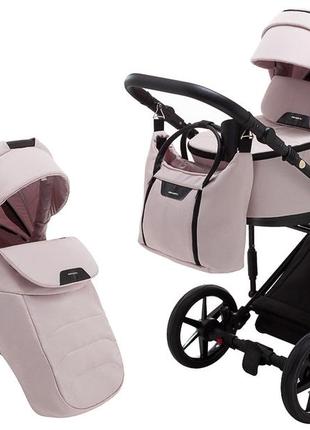 Коляска 2 в 1 adamex porto light tip tk-23 розовый пудра