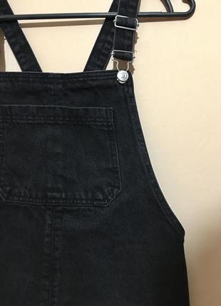 Джинсовий сарафан topshop moto bib pocket pinafore dress — s4 фото