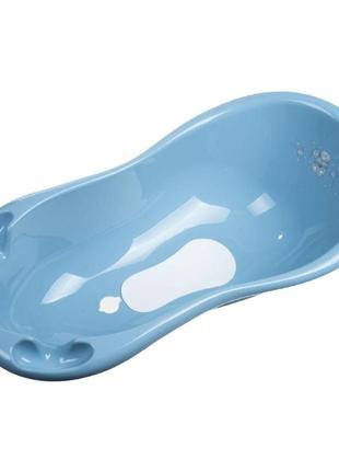 Ванна 100 см з пробкою і антиковзаючим килимком maltex bear bathtub 100 cm with plug and anti-slip mat 2138_36 blue (блакитний)