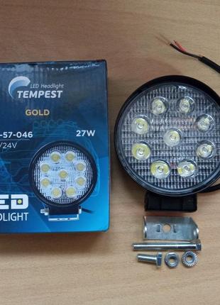 Фара led дополнительная gold 24v/27w, 9 диод, широкий луч