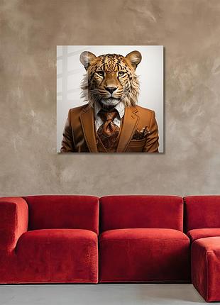 Картина на склі novellaprint "діловий леопард" 50х50см (486.1)