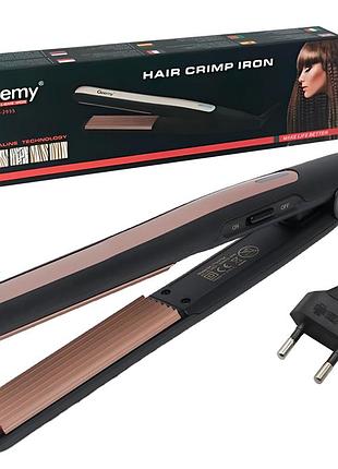 Плойка гофре для волосся 45 вт, geemy gm-2955 / утюжок з турмаліновим покриттям / щипці для прикореневого об'єму