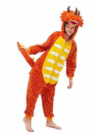 Кигуруми трицерапторс огненный оригинал. размер xl на рост 175-185 см