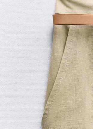 Прямые брюки на основе льна с ремнем7 фото