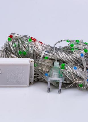 Гирлянда штора 3х2 м 320 led светодиодная медный провод 16 нитей8 фото