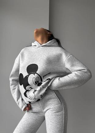 Спортивный костюм женский двойка ( кофта и штаны ) турецкая трехнитка с капюшоном  ри-49373 фото