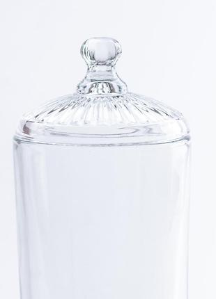 Конфетница 1 литр на ножке со стеклянной крышкой прозрачная 25 (см)3 фото
