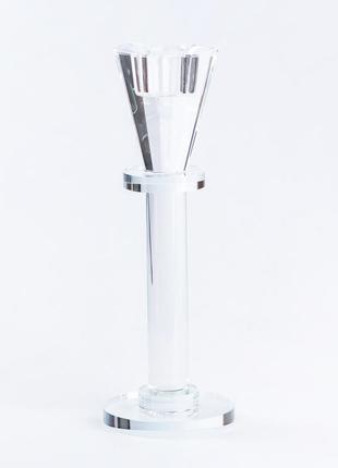 Свічник на ніжці скляний декоративний 18.5 (см) на одну свічку