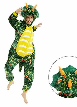 Трицерапторс кігурумі зелений оригінал. розмір m для зросту 155-165 см