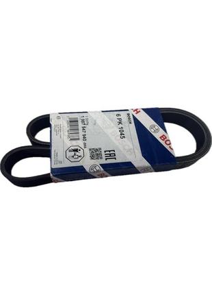 Ремінь генератора bosch 1987947940 (6pk1045) для ланос 1.4 і сенс (sens) з гур і кондиціонером, ручейковий (l=1045 мм)