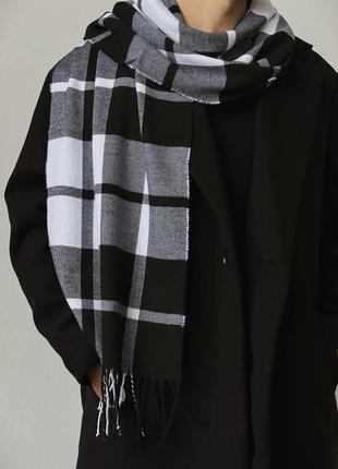 Чоловічий шарф у клітинку without plaid black