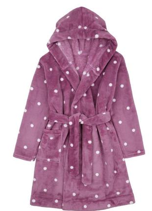 Халат махровий фіолетовий для дівчинки 122-140 см (6-10 років).