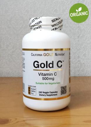 California gold nutrition, витамин с, 500 мг, 240 капсул