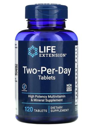 Мультивітамінний комплекс двічі на день life extension two-per-day 120 таблеток