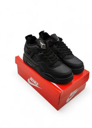 Зимові кросівки nike jordan retro 4 чорні