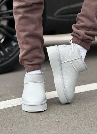 Уги жіночі ugg зимові шкіряні сірі 40 41