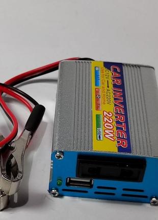 Перетворювач напруги інвертор, автомобільний авто інвертор 12v-220v 220w2 фото