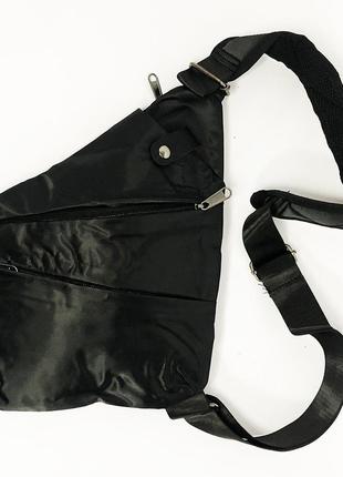 Сумка тактическая cross body мессенджер из ткани, сумка тактическая наплечная. цвет: черный