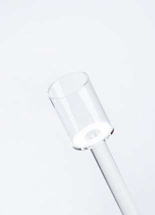 Свічник келих 35.5 (см) скляний високий прозорий дизайнерський3 фото