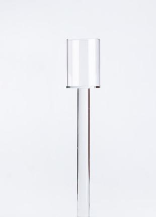 Свічник келих 35.5 (см) скляний високий прозорий дизайнерський2 фото
