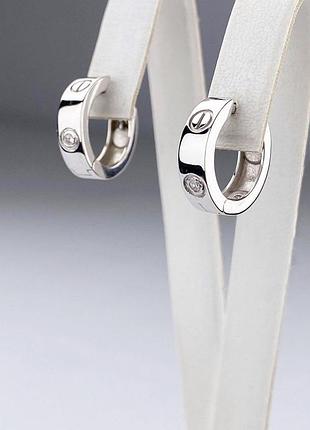 Серебряные серьги конго, кольца