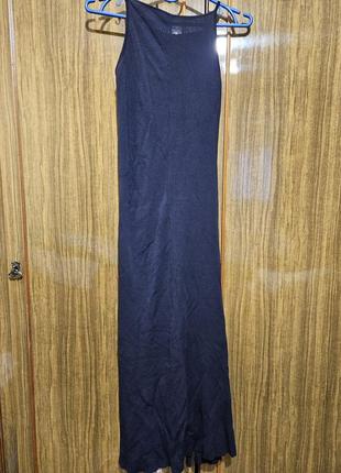 Платье макси зара м темно синее