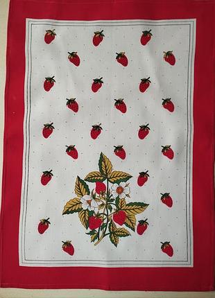 Яркий 💯 хлопковое полотенце, 50х69, с аппетитными земляниками😍❤️🍓🍓🍓