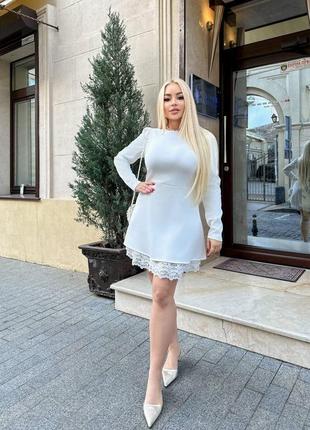 Нарядное платье с кружевом норма и батал