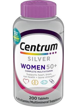 Витамины для женщин centrum silver women 50+ (200 таблеток), центрум сильвер