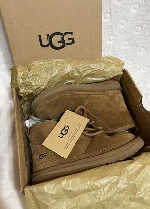 Ugg оригинал натуральная овчина, натуральная замша, цвет рыжий, для девочки, размер 32,5 см.
