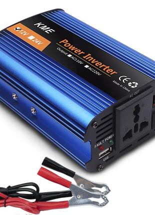 Перетворювач напруги kme 500. автомобільний інвертор на 500w (12v-220v)