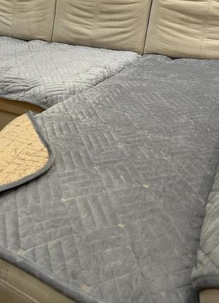 Велюровые накидки на диван и два кресла цвет капучино размер 90х160см -2шт и 90х210см-1шт