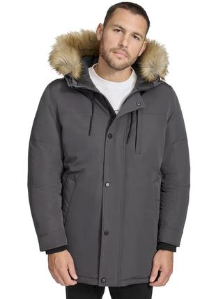 Зимова тепла водостійка куртка парка calvin klein parka with faux-fur primaloft gore tex