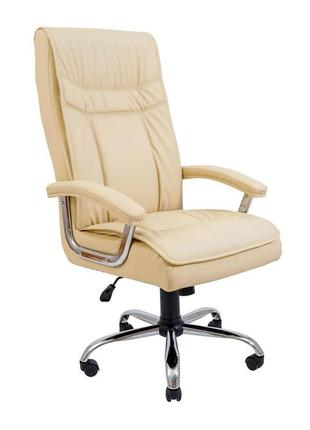 Офісне крісло керівника richman burgas vip хром m1 tilt натуральна шкіра lux італія кремовий