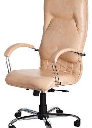 Офісне крісло керівника richman нікосія титан vanilla хром м1 tilt бежеве