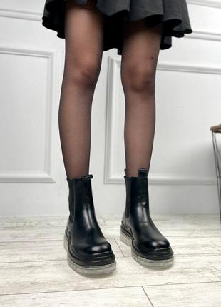 Черевики bottega stretch veneta boots clear sole (no logo)