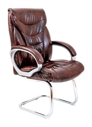 Офісне крісло керівника richman cagliari vip cf хром натуральна шкіра lux італія madras коричневе