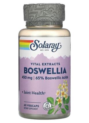 Босвеллия экстракт solaray boswellia 450 мг для здоровья суставов 60 растительных капсул