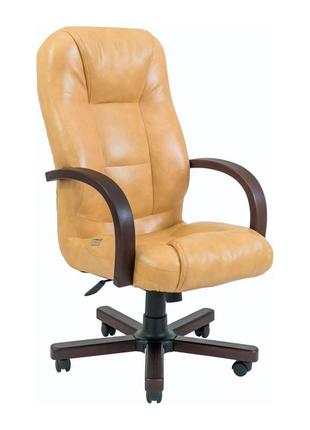 Офісне крісло керівника richman seville vip wood m1 tilt натуральна шкіра lux італія кремовий