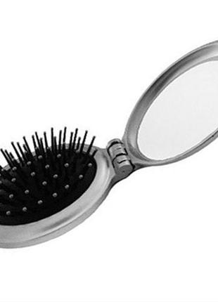 Расчёска для волос qpi professional массажная складная с зеркалом 8,5 см pm-2063